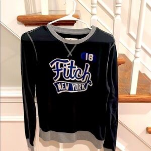 Abercrombie Kids Black and Gray Crewneck Sweater